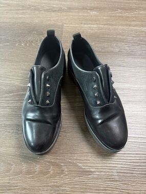 Trussardi Black Studded Slip-On Loafers